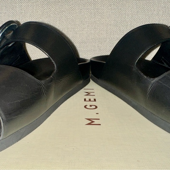 M. Gemi Black Leather Sandals - Picture 10 of 15